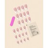 24-Piece Long Almond French Press-On Nails Kit, White Tips, Full