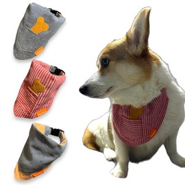 MUDLESS Dog Bandana Neckerchief, Breathable Dog Scarf Accessories, Trendy Triangle Bandanas to Elevate Your Pup's Look for Any Occasion (BonePocket - Red Grid, XS)