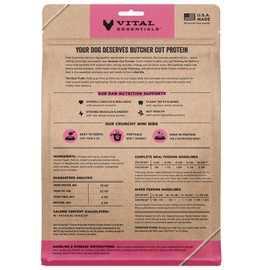 Vital Essentials Freeze-Dried Raw Chicken Crunchy Mini Nibs | Complete Meal or Mixer Dog Food | 14 oz