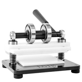 Leather Cutting Machine, 1.5 Ton Manual Press Die Cutter with 5.9 x 3.9 in Embossing Plate, Dual Guide Shafts, 0.47in Pressure Stroke - for Leathercraft, DIY & Various Materials