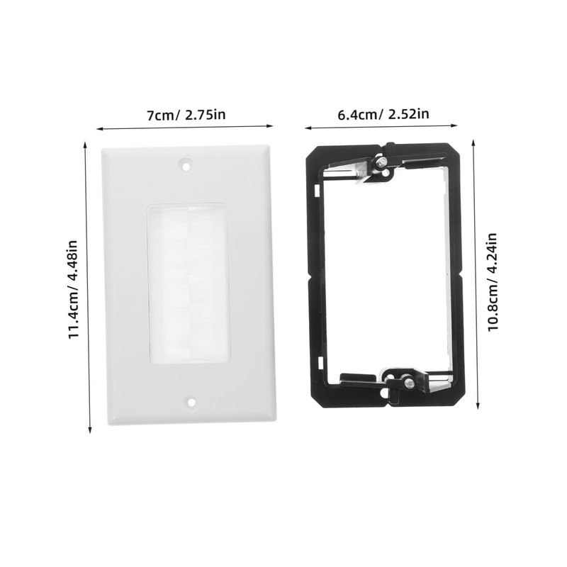 SHINEOFI 1 Set Brush Wire Management Plate Wall Plate with