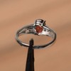 LUO 1.73 CT Oval Shaped Garnet Ring 925 Sterling Silver