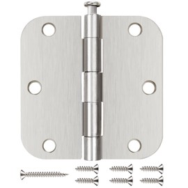 42 Pack Nickel Door Hinges Brushed Nickel 3 1/2 Interior Door Hinges Satin Nickel 3.5 Inch with 5/8” Radius Corners 3 ½"x 3 ½" Silver Hardware Controls JIW Garage Factory