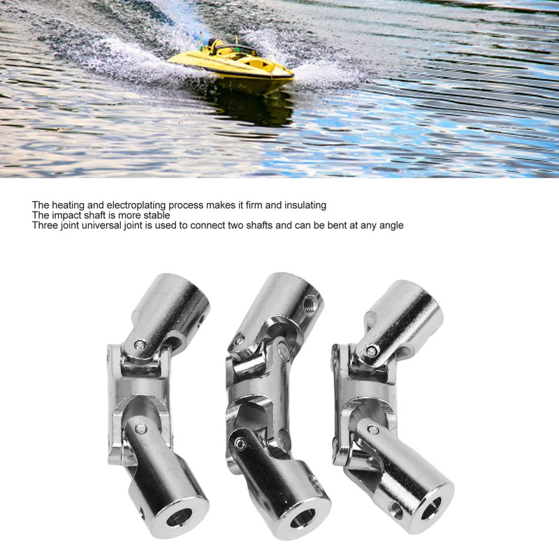 3Pcs 5mm to 5mm Inner Dia Rotatable Universal Steering Shaft