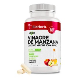 BioHerb | Vinagre de Manzana Orgánico con Cultivo Madre, Extremadamente Eficaz, 100% Puro – 180 Cápsulas Veganas (500 mg) – Soporte Digestivo y Metabó