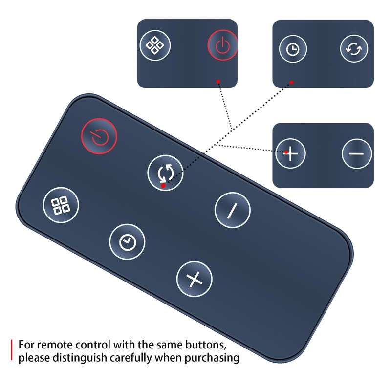ZWP Replacement Remote Control for SANVINDER Space Heater DH-QN19