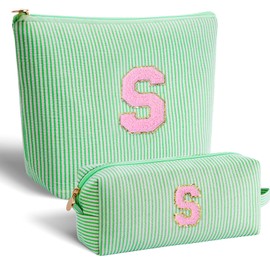 Btffitting Gifts for Girls Teens Kids - Birthday Gift for Daughter Sister Her,Travel Essentials,Teen Girl Essentials,Cute Trendy Stuff Makeup Bag Set Cosmetic Bag - Green,S