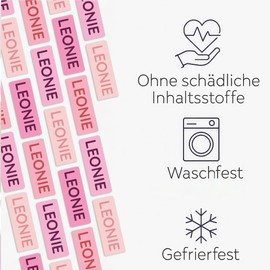 Mini Name Stickers 16 x 6 mm - Name Tags - Pens, Clothes, Small Parts (Pack of 156) - Waterproof & Dishwasher Safe - BPA Free - Sunnywall (Soft Rose)