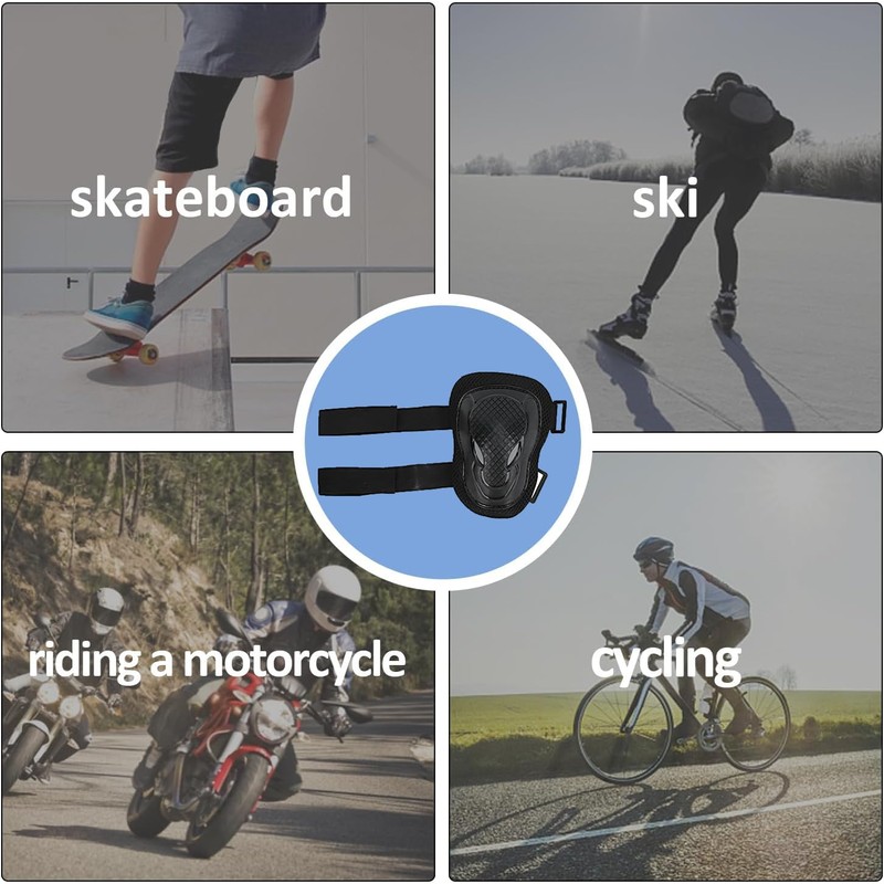 Vitdipy Roller Skate Protection Gear Set, Adjustable Knee Elbow Pads