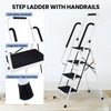 Step Ladder 4 Step Folding with Handrails, Folding Step Stool