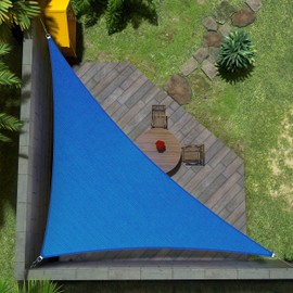 Amgo Custom Size 13' x 23' x 26.4' Blue Right Triangle Sun Shade Sail UPF50+ AGTAPT10, Order to Make Canopy Awning, 95% UV Blockage, Water & Air Permeable, Commercial Standard (We Customize)