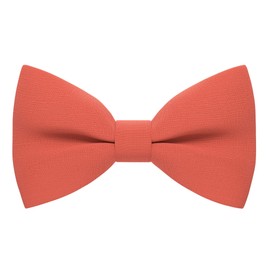 Bow Tie House Linen Baby Boy Pre-Tied Bow Tie Formal Solid Tuxedo (Small, Coral)