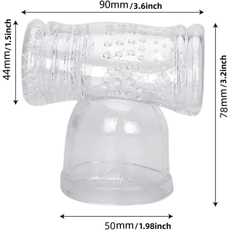 GURECOD Massager Attachment & Massage Accessory Clear Silicone Head Cover
