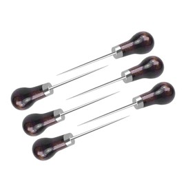 ZenithQuest 6 Pack Gourd-Shaped Sewing Awls, Professional Tailors Awl Tool with Wooden Handle, for Sewing, Leather Perforating, Needle Removal & DIY Crafting