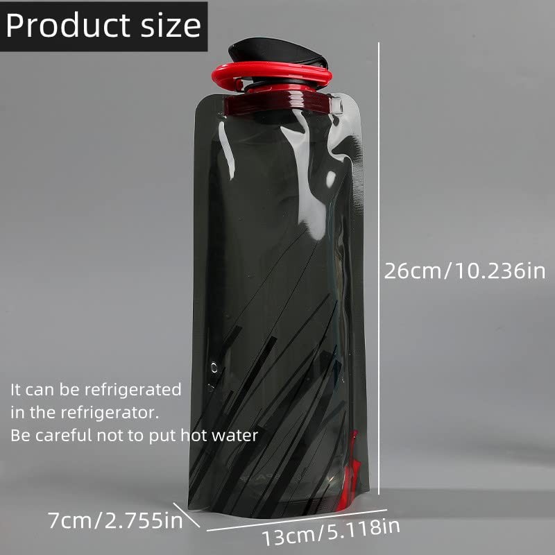 Foldable Water Bottle With Carabiner - 2Pcs Flexible Drinking Water
