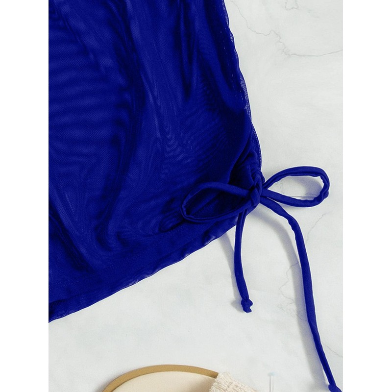 Falainetee Pantalones cortos de bikini para mujer con cordón lateral
