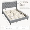 Yaheetech Queen Bed Frame Upholstered Platform Bed with Wing Side/Wooden
