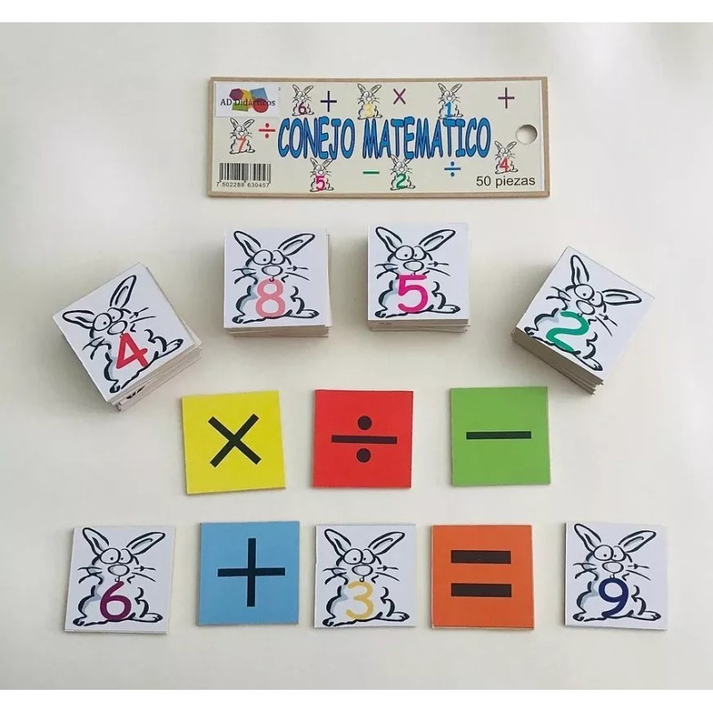 D. Imprehispanica Conejo Matemático De Madera, Educativo, Didáctico, 50 Pzs.