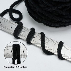 INNDUN Blanket Yarn 100g/3.5oz - Black Chenille Yarn 6 Super Bulky - 72 Yards - Knitting, Crocheting & Crafts Chunky Yarn