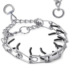 Prong Training Collar for Dogs, Adjustable Dog Training Pinch Collar with Quick Release Buckle, No Pull Collar for Small Medium Large Dogs, Extra Link and Caps (XL (21-26" Neck, 4.0mm))