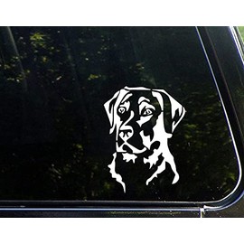UUSticker 4"x3" Labrador Retriever Head Decal Window Sticker Car Dog Love Pet Lab Lover White