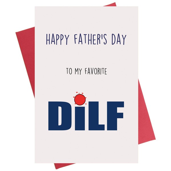 Kirynurd Happy Father's Day to My Favorite DILF, Fathers Day Card for Husband from Wife