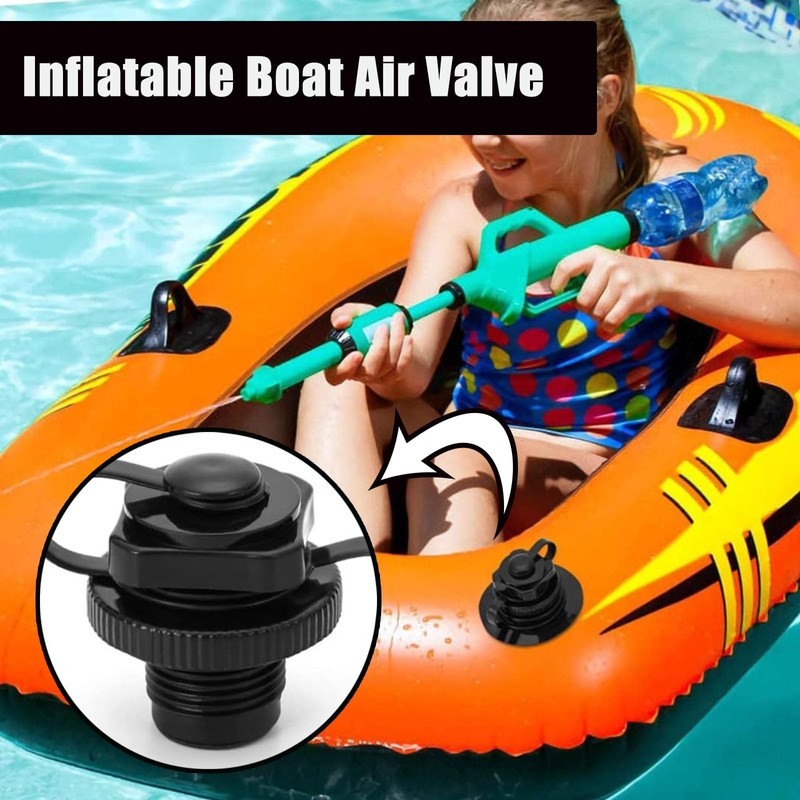 4 Stück Schlauchboot Ventile Schwarz, Pool Ventil Ersatzteil für Aufblasbare