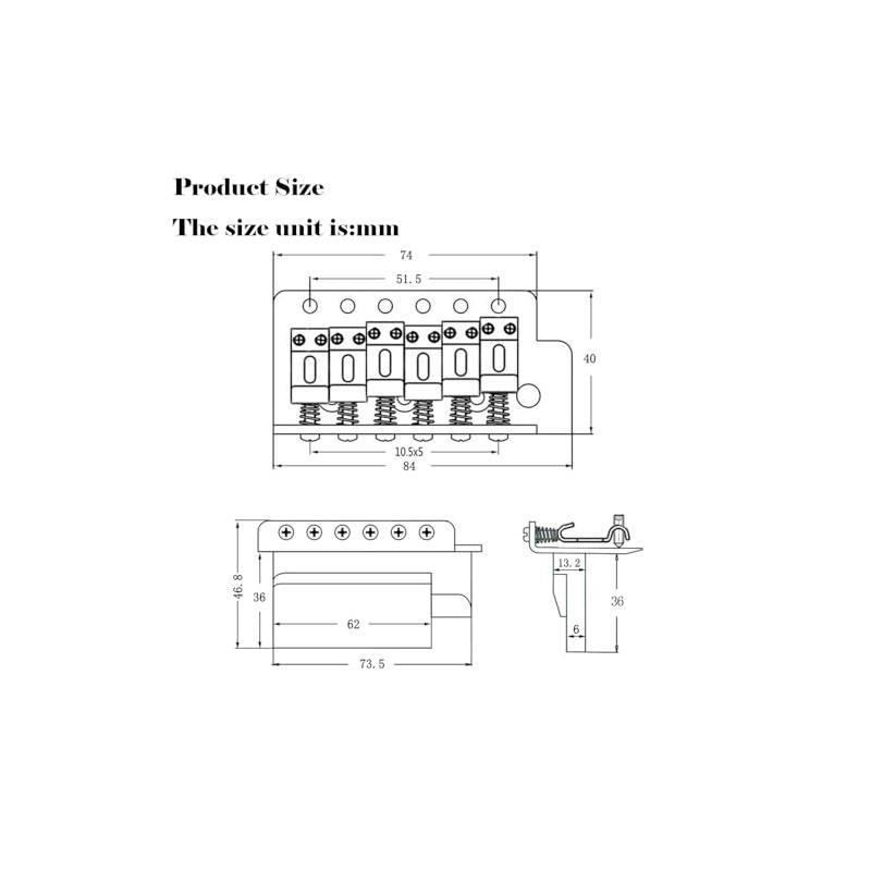 Guitar Tremolo Bridge Set - Strat Tremolo System for Fender
