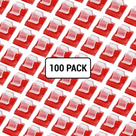 100 Pieces Cable Clips Self Adhesive Cable Wire Clips Clear Wire Holder Cord Organizer Outdoor Light Clips Mini Cable Wire Management Hooks for Home Office Wall Under Desk Cables