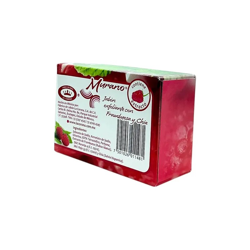 Jabón Barra Murano Exfoliante Corporal Frambuesa Chía 150g