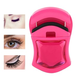 Mini rizador de pestañas, pestañas rizador de pestañas de ojos Herramientas de pestañas de maquillaje rizado, Naturaleza de larga duración que mira rizador de pestañas (rosa rojo)