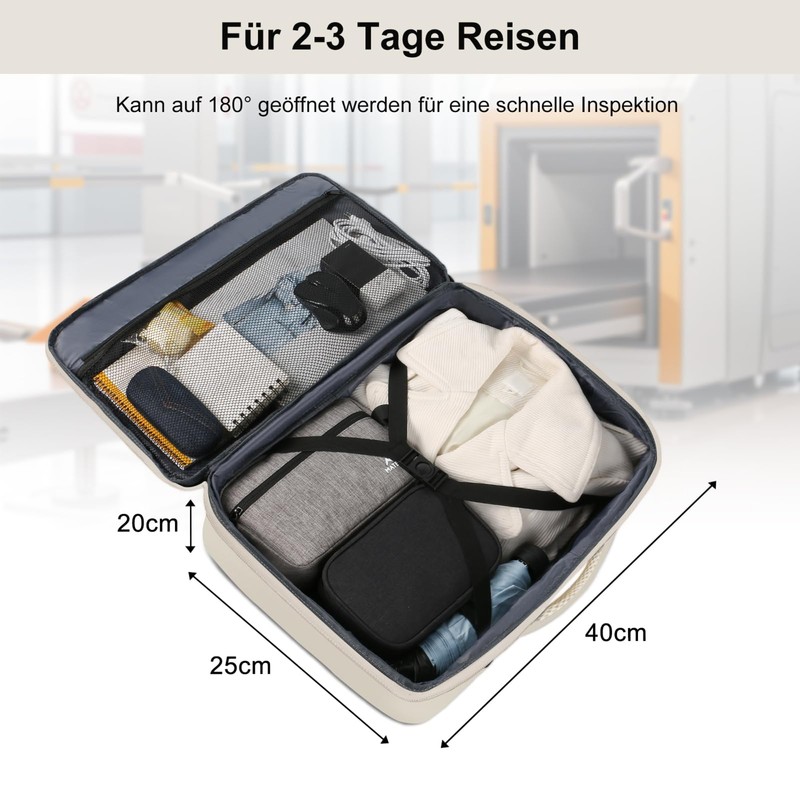 MATEIN Hand Luggage Backpack Airplane for Hand Luggage, beige, Business