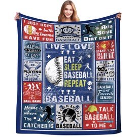 Magazasi Baseball Blanket Gifts for Boys Ultra Soft Warm Flannel Throw Blanket Baseball Team Baseball Lover Gifts for Adults Kids Men Bed Sofa 50"X40"INCH