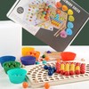Wooden Peg Board Beads Game Educational Rainbow Clip Beads Puzzle