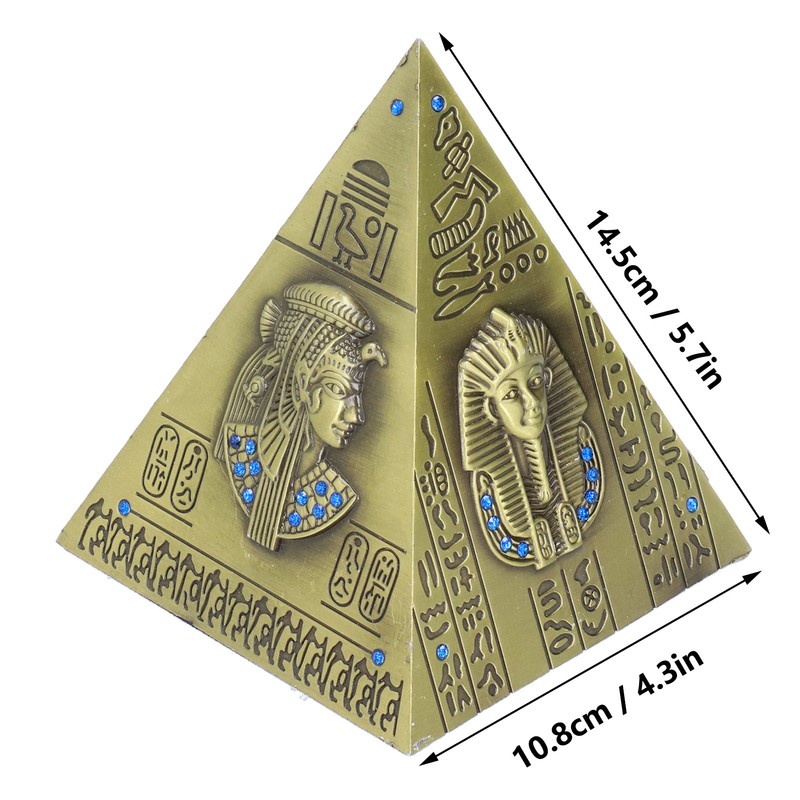 Egyptian Pyramid Model Green Bronze Large Retro Classic Exquisite Decorative