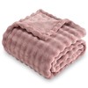 SOCHOW Dusty Pink Bubble Fleece Blanket for Couch, Super Soft