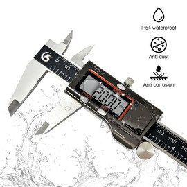 KETOTEK Calibre Digital, Pie de Rey 200mm con Acero Inoxidable, Micrómetro Electrónico IP54 Impermeable, Calibrador Vernier 8 Pulgadas con Pantalla LCD
