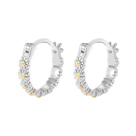 Pendientes de Mujer TREE NEST Aretes de Mujer con Margarita, Pendientes de Crisantemo Minimalista Elegantes y Nobles, Joyería Regalo Ideal para Mujer,Oro