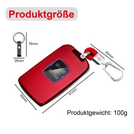 Yuiturt Carbon Fibre Renault Key Cover for Renault Koleos, for Koleos Key Cover, Smart All Inclusive Key Cover, 4 Button Key Cover, Sensitive Buttons (Red), red