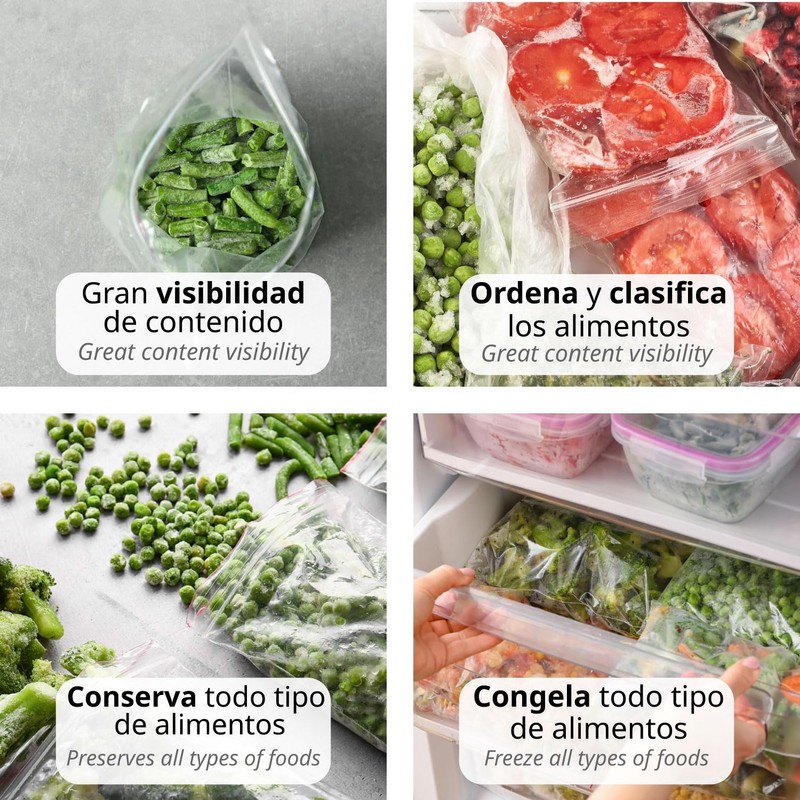 Clear Hermetically Sealed Plastic Bags Ideal for Freezing Food, Document