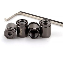 HARY Dust Caps for Car Tyres Tyre Valve Caps, Tire Anti-Theft Valve Cover,4 Pcs Tyre Caps Black,Valve Covers With Rubber Ring For All Cars, Bikes, Motorbikes, (Black, Titanium Material)