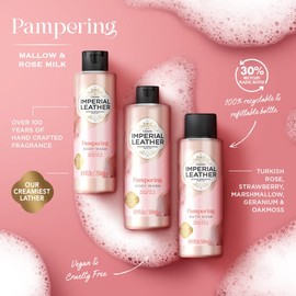 IMPERIAL LEATHER Pampering Body Wash Mallow & Rose Milk, 250ml