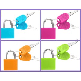 Suitcase Locks Padlocks, Small Luggage Locks with Keys with Outdoor Travel Luggage Suitcase Baggage Metal Travel Padlocks for Backpack Gym Locker Laptop Bag Multicolour (4 Pcs Multi Colour)