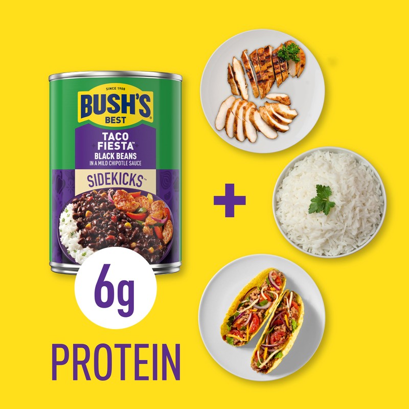 BUSH'S BEST 15.1 oz Canned Taco Fiesta Black Beans, Source