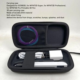 Case for SCRIB3D for MYNT3D Super for MYNT3D Professional for MYNT3D Pro 3D Printing Pens and Accessories, Hard Case for 3D Printing Pen, with Elastic Band (Black)