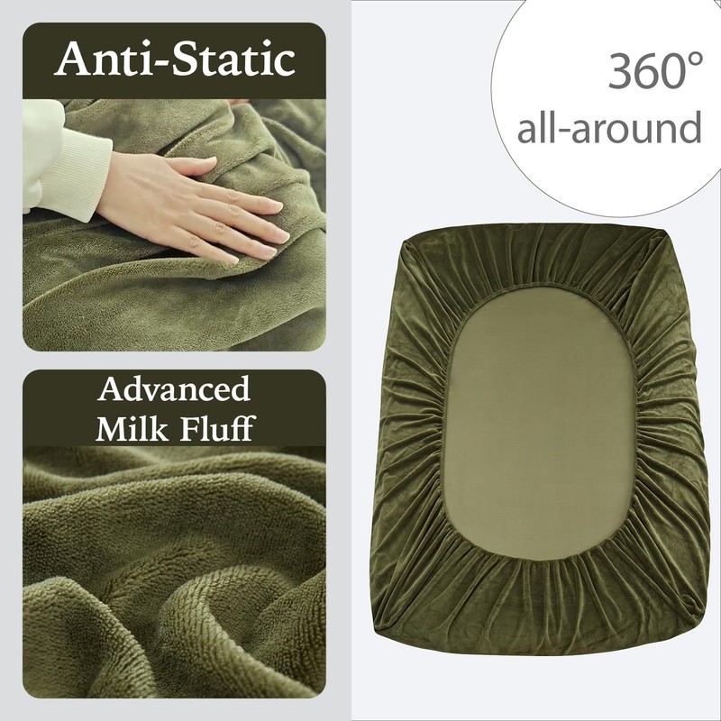 Super Soft Milk Velvet Sheets Set 3-Piece Bedding Set(Include 1