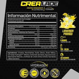 Forzagen | Crea-Lade Creatina Saborizada | Creatina Monohidrato 100% | 5 g por Servicio | 35 Servicios | Sabor Limonada Paraíso | Pre-Entrenamiento | 