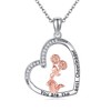 DAYLINLOVE Cheerleader Necklace 925 Sterling Silver Heart Cheerleading Pendant Necklaces