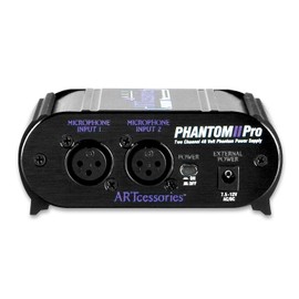 Art Phantom II Pro Phantom Power 2 Channels 48V + keepdrum XLR Microphone Cable