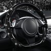 CAR PASS 2PCS Bling Diamond Segmented Steering Wheel Cover with